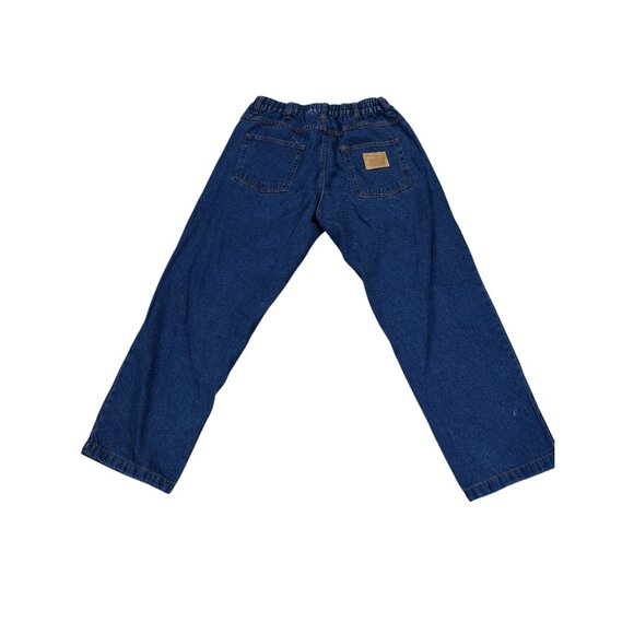 Casual Joe Mens Relaxed Fit Elastic Waist Blue Denim Jeans Size 34/S 100% Cotton - Picture 2 of 10